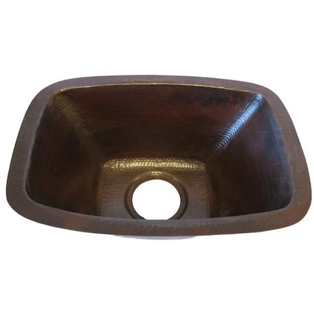 Novatto Novatto TCB-002AN CORDOBA Rectangle Copper Bar and Prep Sink with Antigua Finish  17-Inch Width TCB-002AN